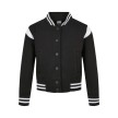 Urban Classics Meisjes Bomberjack zwart wit kraag