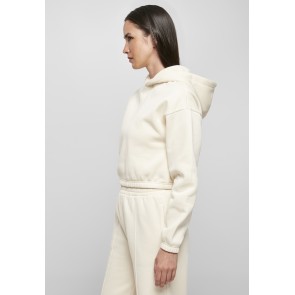 Urban Classics Dames Korte Sweathoodie wit linkerkant