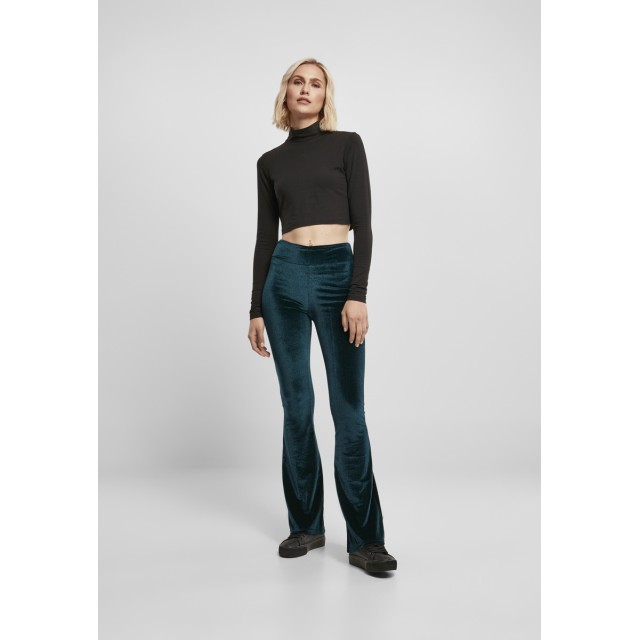 Urban Classics TB4551 Dames Hoge Taille Velvet Boot Cut Legging