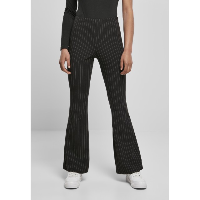 Urban Classics TB4536 Krijtstreep Dames Broek met Wijde Pijpen