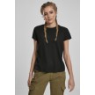 Urban Classics Dames Basic Box T-shirt zwart voorkant