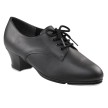 zwarte lederen dames Tap dansschoen Capezio CG54 hakhoogte 38 mm met vetersluiting 