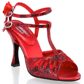 Rummos Tango Pasión Red-Black Snake Tangoschoenen met Lederen zool