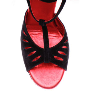 Rummos Tango Pasión Zwart Nubuck met lederen zool