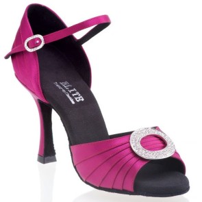 Rummos Elite Cleopatra Fucsia Satijn Dames dansschoenen voor Buiten