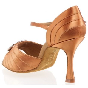 Rummos Elite Cleopatra Dark Tan Satijn Dames dansschoenen 