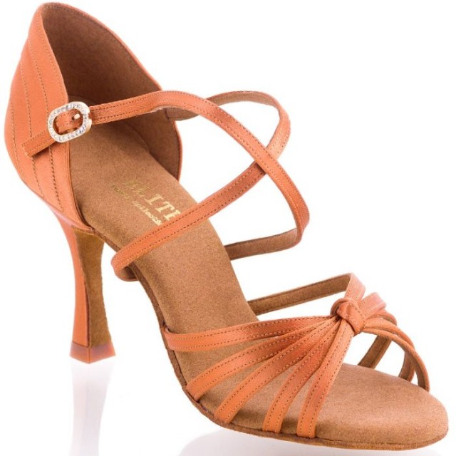 Rummos Elite Porto dark Tan Satijn dames Dansschoenen