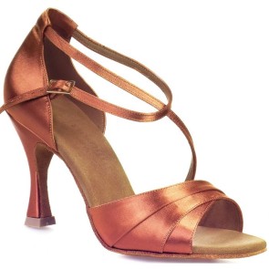 Rummos R304 048 bronskleurige Dames dansschoenen met diagonaal wreef bandje - satijn