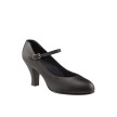 zwarte lederen character dansschoenen Capezio 656 hak 7.5 cm