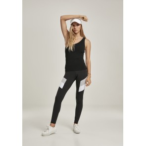Urban Classics Ladies Asymetric Lurex Top 2 Pack Zilver / Zwart