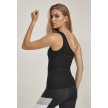 Urban Classics Ladies Asymetric Lurex Top 2 Pack Zilver / Zwart