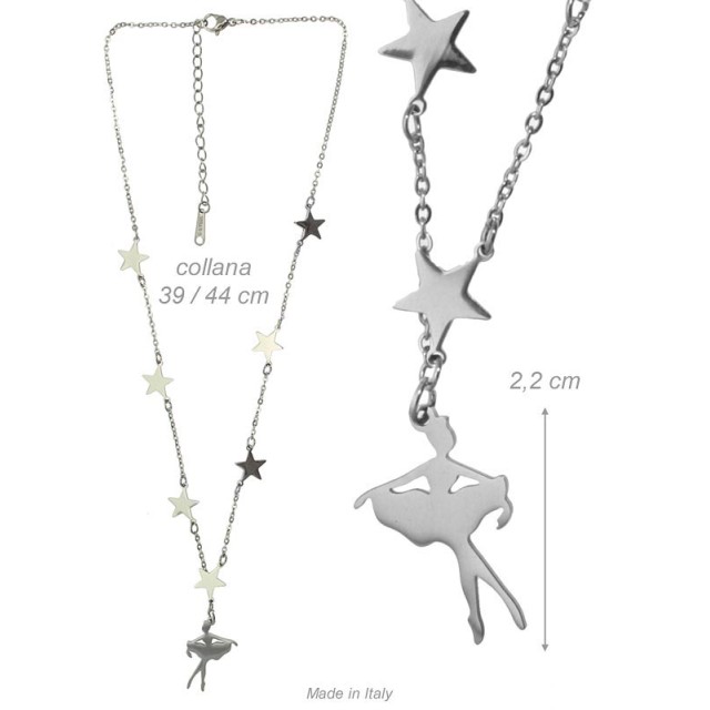 Alista B32339 Ballerina Ketting met Sterren Zilver