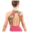 Ballet Rosa Avery kleurrijk dames balletpak turtleneck met lage ronde rug roze achterkant