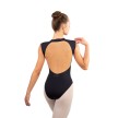 Ballet Rosa Paris dames balletpak mouwloos en kanten hals zwart achterkant 
