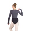 Ballet Rosa Kaori dames vest lange mouwen imitatie omslag grijs achterkant
