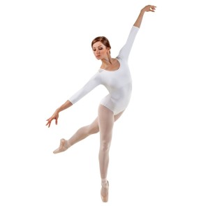 Sansha Dimana 50AG105M dames balletpak driekwart mouw wit 