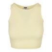 Urban Classics Dames Cropped Rib Top Zachtgeel voorkant