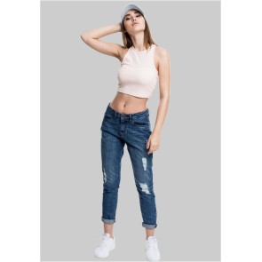 Urban Classics Dames Cropped Rib Top Roze