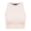 Urban Classics Dames Cropped Rib Top Roze voorkant
