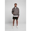 Urban classics organische sweatshirt met trekkoord donker grijs voorkant