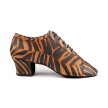 Portdance PD707 Dames lederen Trainer schoenen met Zebra print hoge hak