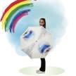 Pastorelli Reisparaplu met print wit