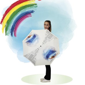 Pastorelli Reisparaplu met print wit