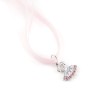 Rumpf ketting drie gekleurde linten roze