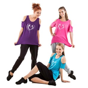 Sansha Skazz blote schouders dansshirt losse top SK1626V
