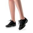 Suny Anna Kern 145 Dames Zwarte Nappa-Nubbuk Danssneakers met Splitzool met een gescheiden zool