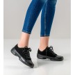 Suny Anna Kern 145 Dames Zwarte Nappa-Nubbuk Danssneakers met Splitzool met een perfecte pasvorm