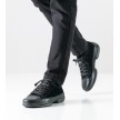 Suny Anna Kern 4045 Heren Zwarte Nappa-Nubbuk Danssneakers met Splitzool voor binnen en buiten