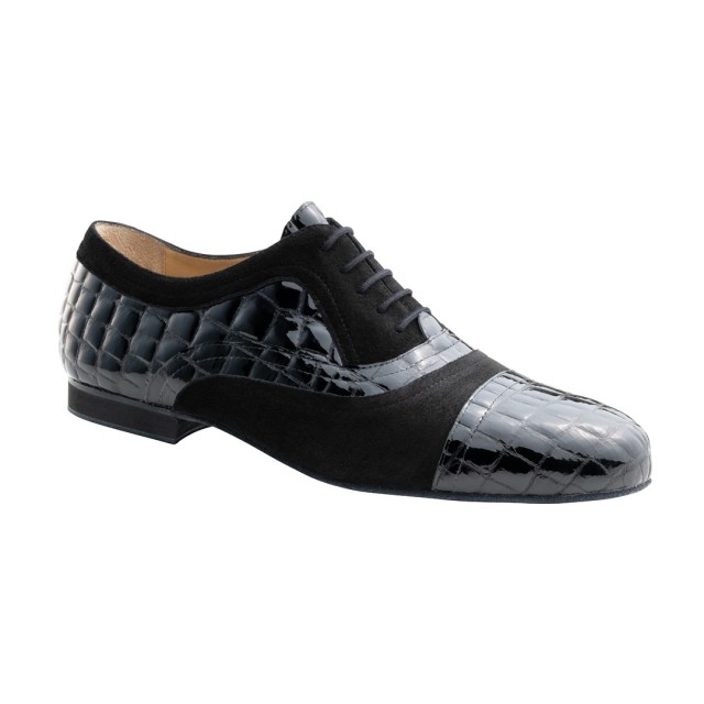 Werner Kern 28063 Heren Ballroom Dansschoenen croco en suede materiaal zwart