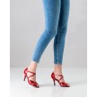 Nueva Epoca Adora tango dansschoenen hoge stiletto hak open neus patent rood