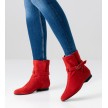 Werner Kern Harper enkellaarsjes voor swing en linedance rood suede