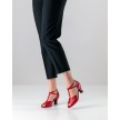 werner kern lindsay dames dansschoenen rood leer met t bandje over de voet suede zool salsa latin swing