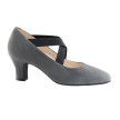 Werner Kern Tamara dames Suede Ballroomschoenen donkergrijs met brede elastieken dicht model