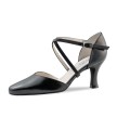 Werner Kern Patty 65 dames dansschoen zwart leer puntig neusje flare hak