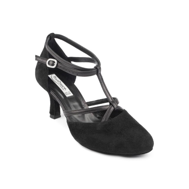 Portdance PD707 zwarte dansschoenen voor dames t-bandje