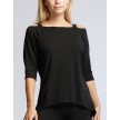 Temps Danse Genova loose fit T-shirt zwart driekwart mouw 