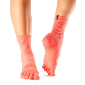 ToeSox Mediumweight Sport Sock Crew oranje voorkant