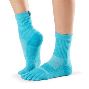ToeSox Mediumweight Sport Sock Crew blauw zijkant