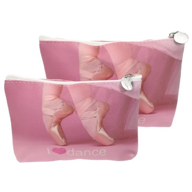 Alista Dubbele Envelop-Tasjes I Love Dance met print van Dansafbeeldingen roze