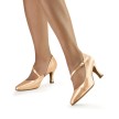 Werner Kern Rita dames dansschoenen ballroom zalmroze satijn schuin bandje over wreef