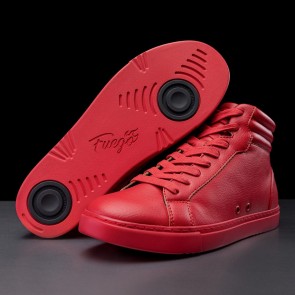 Fuego Danssneakers Fuego Hoge Rode Danssneakers met Spinpoint