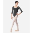 Lulli LUB860 Ayla balletpak voor dames driekwart mouwen mesh grijs
