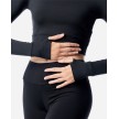 Lulli Dames Long Sleeve Crop Top Juniper detail