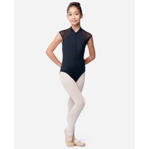 Lulli Meisjes Zip Front High Neck Dance Leotard Ariella voorkant
