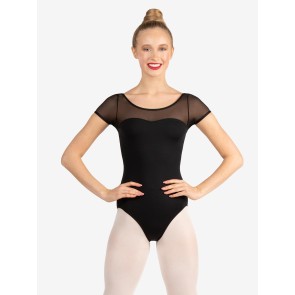 Capezio Dames Balletpakje met Korte Mouwen van Mesh SE1039W
