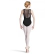 Bloch L8855 zwart balletpak voor dames hartvormige halslijn mesh achterkant